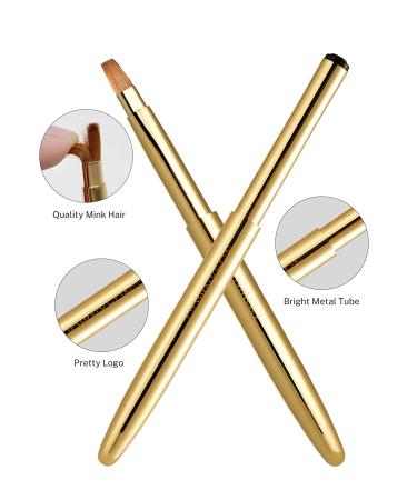 Rownyeon Retractable Lip Brush Applicator Portable Professional Makeup Tool in Gold for Lipstick, Gloss, and Creams - Buy Online on GoSupps.com