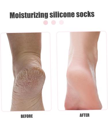 Silicone Moisturizing Socks 1 Pair Long Soft Gel Socks Anti Slip Women Foot Mask Socks Spa Pedicure for Dry Cracked Feet Rough Skin L Beauty Supplies - Buy Online on GoSupps.com