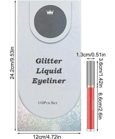 Shimmer Glitter Eyeshadow Quick Dry Colourful Pearl Liquid Eyeliner for Eye Beauty - Coloured Liquid Eyeliner Makeup Multifunctional Sparkling & Shimmer Eyes Makeup for Women Girls - Buy Online on GoSupps.com