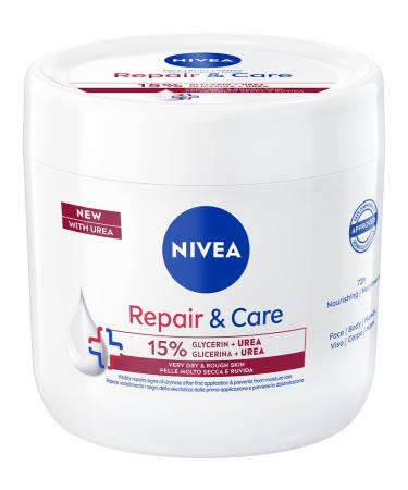NIVEA K rpercreme Repair & Care Urea 400 ml Allzweckcreme f r sehr trockene und raue Haut 72h Feuchtigkeitscreme angereichert mit 15% Glycerin und Urea