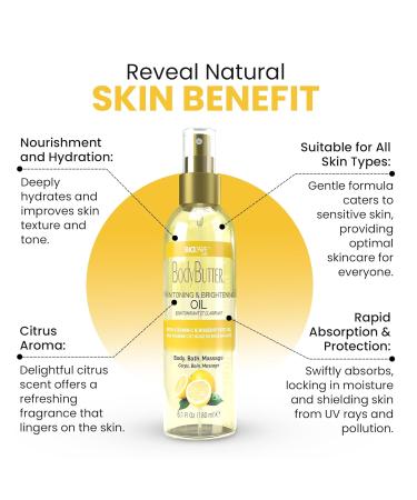 Biocare Skin Toning & Brightening Oil - Infused with Vitamin C Rosehip Seed Oil Vitamin E - Nourishing and Non-Greasy Body Oil for Hydrated Radiant Even Skin Texture and Complexion - 6 Oz - Buy Online on GoSupps.com