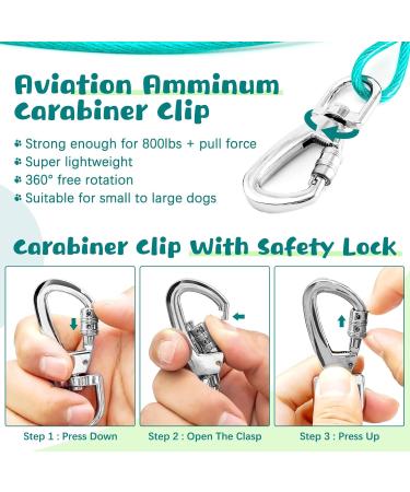 Snagle PAW 4.5m Dog Leash - Shock-Absorbing Tension Cable for Large Dogs Up to 125lbs | Durable Outdoor Runner for Courtyard & Camping - Buy Online on GoSupps.com