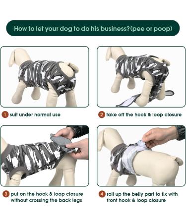 Kuoser Dog Recovery Suit - Breathable Body After Surgery Leak Protection Anti-Wound Licking Gray Camouflage (1 Pack) - Ideal for Male & Female Dogs - Buy Online on GoSupps.com