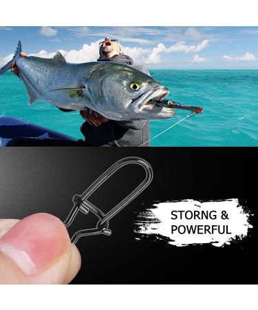 AMYSPORTS High Strength Fishing Snap Clip Duo Lock Snap Swivel | Stainless Quick Change Snaps | Solid Black Nickel | 66lb | 100pcs - Buy Online on GoSupps.com