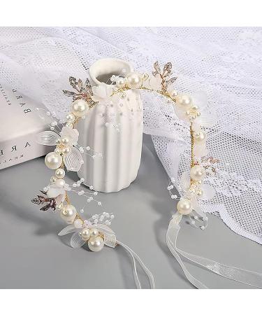 Crystal Flower Headband for Flower Girls - White Bridal Hair Vine - Buy Online on GoSupps.com