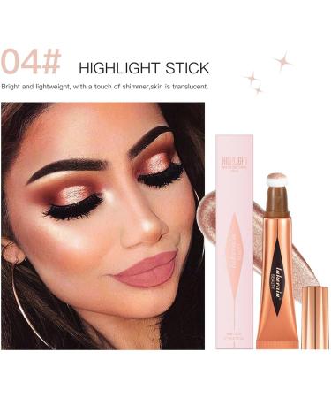 and Bronzer Portable Liquid Highlighter Makeup Stick | 12ml Face Contouring Wand Brightening Air Cushion Applicator for EyeLip Gloss Cheek Lip High Gloss Liquid 04# - Buy Online on GoSupps.com