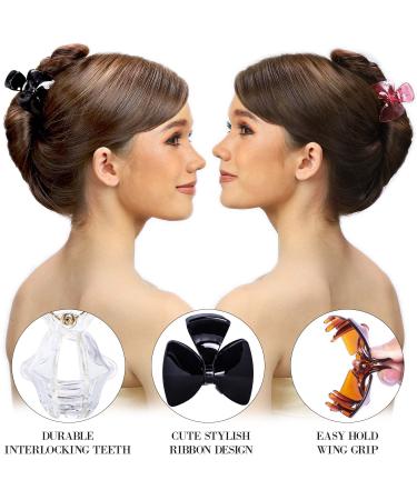 RC Roche 6-Piece Plastic Loop Hair Clips for Women & Girls - Stylish Medium Teeth Clips in Black White Brown & Transparent - Buy Online on GoSupps.com