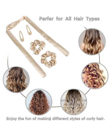 Black Heatless Curling Rod Headband for Long Hair | Overnight Curls with Silk Hair Ties - Buy Online on GoSupps.com