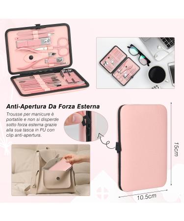 Jupeli Pink Manicure Set | Stainless Steel Nail Care & Clipper Kit for Women | Complete Pedicure Tools & Grooming Essentials - Buy Online on GoSupps.com