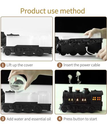 Train Shape Essential Oil Diffuser - 300ml Aromatherapy Humidifier with 2 Color Lights & Modes for Home Office Hotel Decor - Buy Online on GoSupps.com