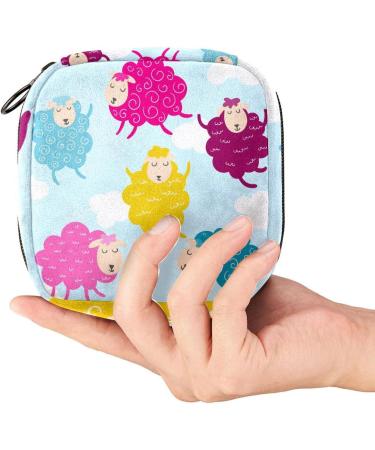 Colorful Animal Sheep Menstrual Cup Pouch - Large Organizer Bag for Women & Girls, Multicolored - Buy Online on GoSupps.com