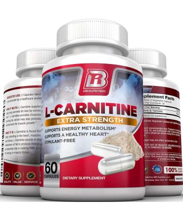 BRI L-Carnitine 1000mg Premium Amino Acid | Metabolism Booster for Weight Loss, Athletic Performance & Heart Health - 60 Veg Capsules - Buy Online on GoSupps.com