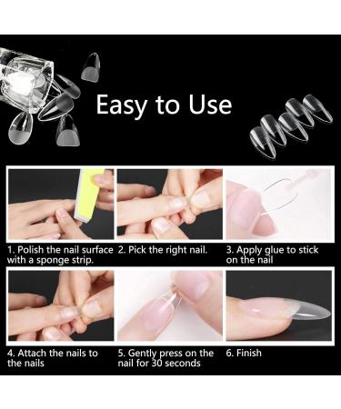 Jaimela 240 Pieces Acrylic Nail Tips - Full Cover Almond & French Designs | 12 Sizes for Gelail Nail Studios & DIY Nail Art - International Shipping Available - Buy Online on GoSupps.com