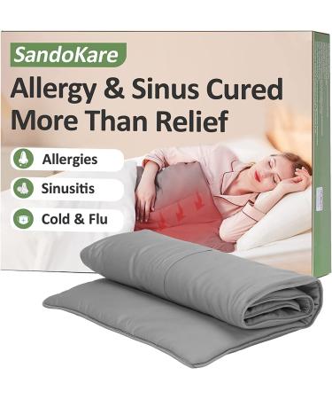 Nasal Allergy Relief Blanket Drug-Free Nasal Care for Sinus Relief Ease Seasonal Allergic Rhinitis Hay Fever Snoring Nose Breathing Non-Drowsy Safe for Baby Kid Child Adult 47.24x15.35 Inch (Pack of 1) Gray