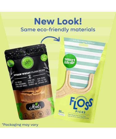 SMARTLIFECO Biodegradable Dental Floss Picks - Eco-Friendly Plant-Based Tooth Flossers for Adults & Kids Compostable Mint 400ct Bulk Pack - Buy Online on GoSupps.com