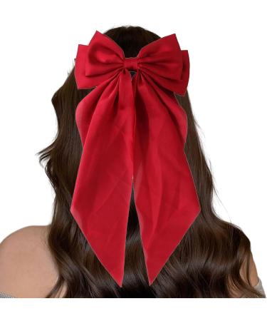 Big Hair Bows Bow Hair Clips Multifunctional Hair Ribbon Bow Clips with Spring Metal Hair Clip Hair Bows for Women Girls Birthdays Day Wine Red - Buy Online on GoSupps.com