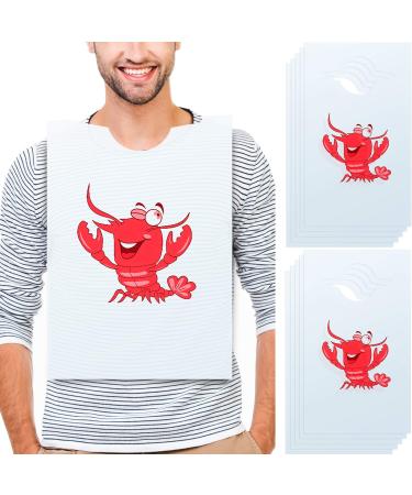 30 Piece Lobster Bibs 23 Inch Crawfish Boil Party Supplies Crab Plastic Seafood Funny Bibs for Adult Size