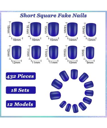 432 Short Square Matte & Glossy Press on Nails | 18 Sets Solid Color Artificial Fake Nail Tips for Nail Art | 2 Stylish Designs - Buy Online on GoSupps.com