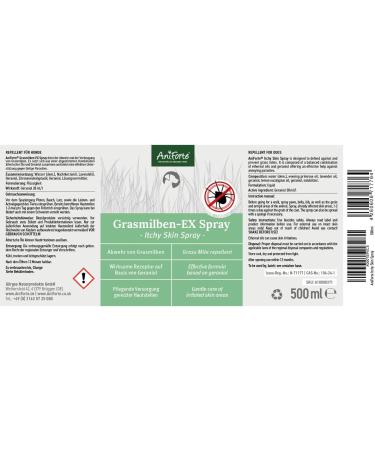 Aniforte Grasmilbel Ex Spray 500ml - Effective Grass Mite & Parasite Defense for Dogs | Soothes Itchy Skin - Buy Online on GoSupps.com