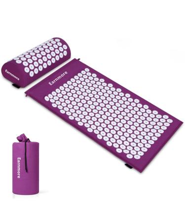 AkuPressmatte Acupressure Set Acupressureatta with pillow nail mat flower field mat needle mat/needle stimulus mat needle board YantraMatte Shaktimatt Pranamatte acupuncturalatta purple purple white