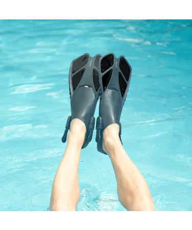 CAPAS Snorkel Fins | Short Adjustable Swim Fins for Snorkeling & Diving | Open Heel Flippers for Adults and Kids | Black L/XL (US Men 9-13 / Women 10-14) - Buy Online on GoSupps.com