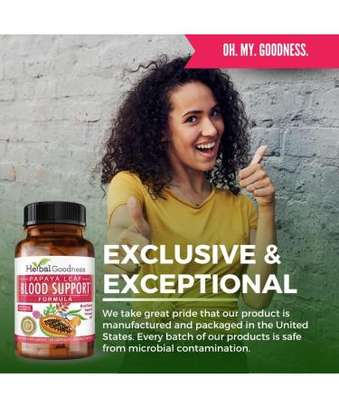 Papaya Leaf Blood Support Capsules - Immune and Platelet Health - Herbal Cleanse Formula - Made in USA - 30 Veggie Capsules - Buy Online on GoSupps.com