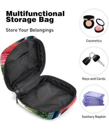 GIAPB Period Bag - Sanitary Napkin Storage & Travel Makeup Pouch - Bird Rose Flower Color - Buy Online on GoSupps.com