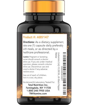 CoQ10 200mg Capsules with Black Pepper Extract - 150 Count | Max Absorption Antioxidant Supplement | 5 Month Supply | Boost Energy & Fight Free Radicals - Buy Online on GoSupps.com