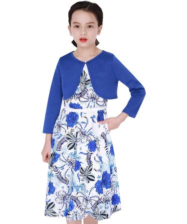 Bonny Billy Girls Knitted Cotton Bolero Shrug | Blue, 3-4 Years | Kids Cardigan - Buy Online on GoSupps.com