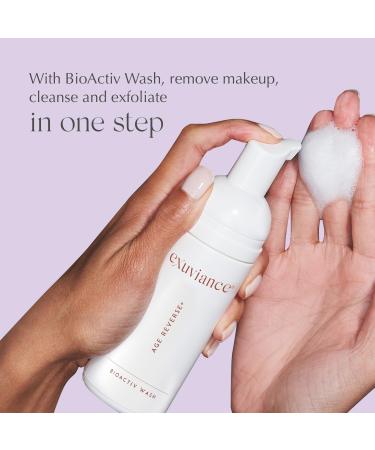 EXUVIANCE AGE REVERSE+ Anti Aging Skin Care Set - Mini Starter Kit Includes: Exfoliating Face Wash Anti-Wrinkle Serum Brightening Eye Contour Firming Face Cream for Wrinkles and Fine Lines - 4 ct - Buy Online on GoSupps.com