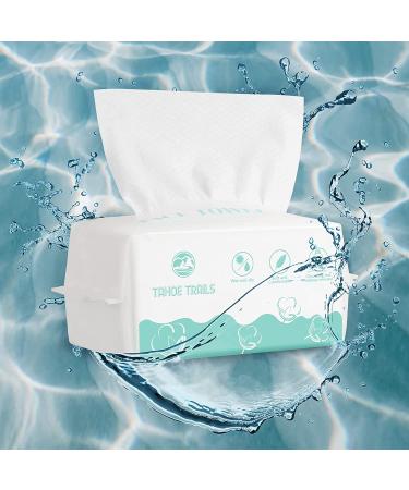 Tahoe Trails Disposable Face Towel 80 Count - Soft Dry Wipes for Sensitive Skin - Makeup Removing & Surface Cleaning - Lint Free, Cotton Facial Tissue - 5.91*7.87inch - Buy Online on GoSupps.com