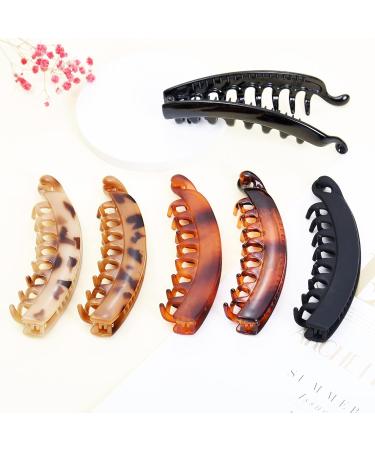 6PCS Large Colorful Banana Clips - Non-Slip Ponytail Holders for Thick Hair - Hair Accessories for Women & Girls - Buy Online on GoSupps.com