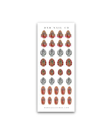 DXH NAIL CO Virgin St Mary Our Lady Guadalupe Immaculate Heart Nail Decals Water Transfer Nail Art Manicure Accessories Nail Supplies