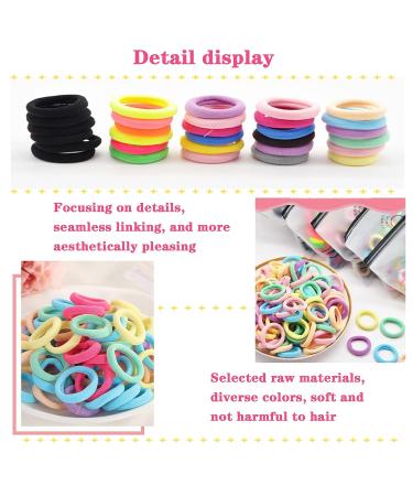 Cotton Seamless Hair Ties for Girls & Women - 100Pcs Coffee Brown Elastic Bands for Ponytails & Kids Hair Accessories - Buy Online on GoSupps.com