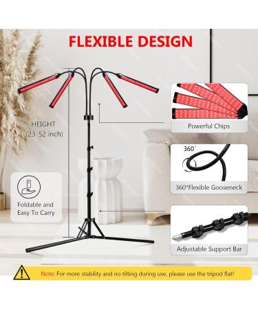 Red Light Lamp 180LEDs Red Light Lamp with Stand 660nm Red Light & 850nm Near Infrared Light with Timer for Body at Home - Buy Online on GoSupps.com