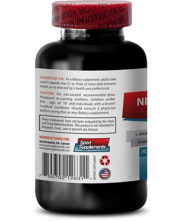 Nitric Oxide Pre Workout - 2400mg Muscle Booster for Athletes | Energy & Memory Supplement - 60 Caps - Buy Online on GoSupps.com