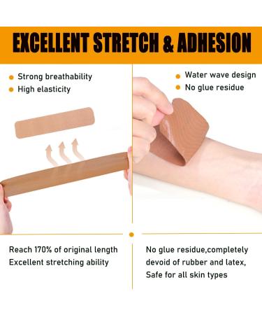 Kinesiology Tape Pro - 2 Rolls Waterproof Latex-Free 40 Precut Strips for Knee Elbow & Shoulder Pain Relief - Nude - Buy Online on GoSupps.com