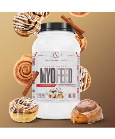 Buy Purus Labs MYOFEED Protein Powder - Frosted Cinnamon Roll Flavor | 25 Servings | International Shipping Available - Buy Online on GoSupps.com