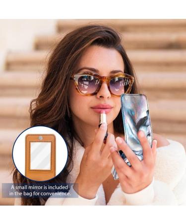 Stylish Leather Lipstick Case with Mirror - Mini Lip Gloss Organizer | Horse Painting Design - Buy Online on GoSupps.com