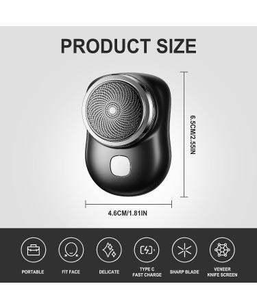 Mini Portable Electric Shaver for Men - USB Rechargeable, Wet & Dry, Pocket Size Razor - Ideal for Home, Car, Travel - Black - Buy Online on GoSupps.com