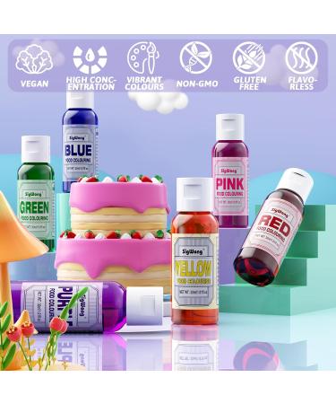 Food Colouring Set - 6 Vibrant 30ml Food Grade Liquid Food Colouring Edible Icing Colours for Dessert Decoration Cake Decorating Baking Easter Eggs Holiday Biscuits - Vegan 30 ml (Pack of 6) 180.0 - Buy Online on GoSupps.com