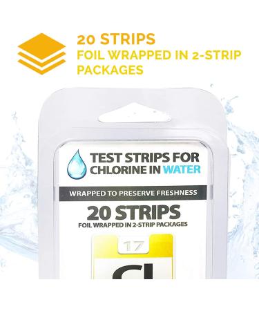 Easy Chlorine Test Strips - Results In Seconds - Foil Wrapped To Keep Fresh  20 Strips - Buy Online on GoSupps.com