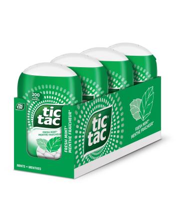 Tic Tac Mints Fresh Mint Mint Candy 98 grams 4 Count Bottle Packs Ideal Stocking Stuffer Freshmint 98 g (Pack of 4)