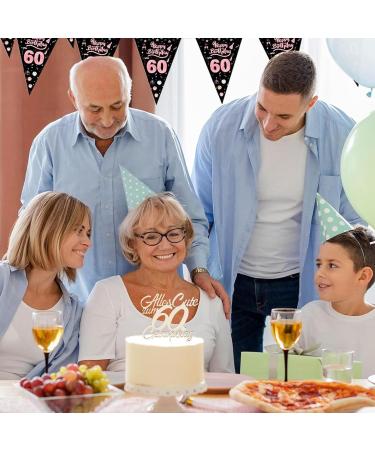 Goldthrock 60th Birthday Cake Topper - Elegant Decorations for Men & Women | Happy 60th Birthday Cake Deco - Buy Online on GoSupps.com