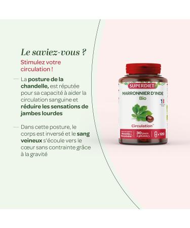 SUPERDIET - Organic horse chestnut - Circulation - Phytotherapy - Made in France - 120 capsules - Buy Online on GoSupps.com