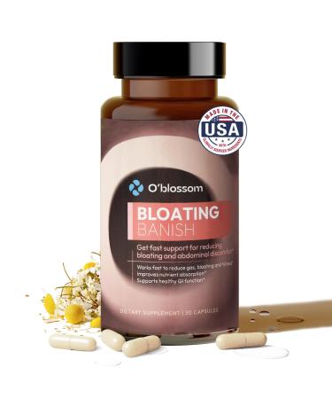 O'blossom Bloating Banish with Benegut - Gut Health for Women Patented Probiotics for Digestive Health Clinically Studied Relief in 90 Minutes Supports Gut Lining Integrity