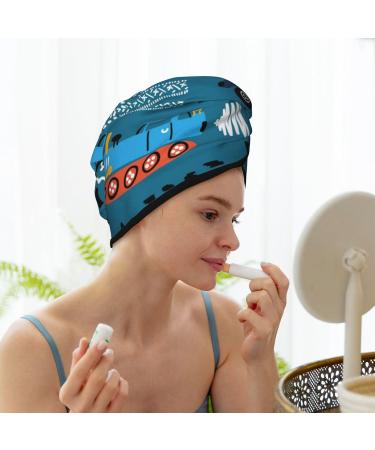 Construction Trucks Microfiber Hair Towel - Super Absorbent & Quick Dry Wrap for Long Curly Thick Hair Coral Velvet Softness Perfect for Women - Buy Online on GoSupps.com