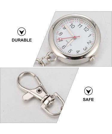 TEHAUX Nurse Pocket Watch | Doctor Brooch Fob Watch Quartz Keychain | Medical Paramedic Clip Watch (Silver) - Buy Online on GoSupps.com