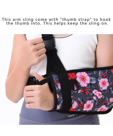 Fotgok Kids Arm Sling with Waist Belt - Shoulder Immobilizer for Children - Pediatric Breathable Support Brace - Red Rose (Large) - Buy Online on GoSupps.com