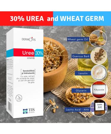 TIS UREA Cream 30% - Treat Eczema Psoriasis & Dry Skin | 2 x 50g | AHA & Wheat Germ Oil | Improve Wounds & Scars - Buy Online on GoSupps.com